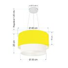 Pendente Cilíndrico Amarelo E Branco Mj-4158 Para Mesa De Jan