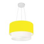 Pendente Cilíndrico Amarelo E Branco Mj-4158 Para Mesa De Jan