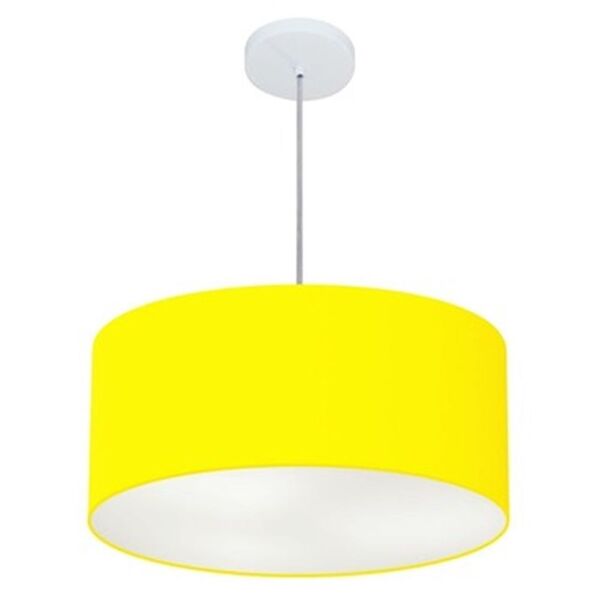 Pendente Cilíndrico Amarelo Mj-4049 Para Mesa De Jantar E Est