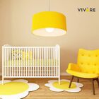 Pendente Cilíndrico Amarelo Mj-4052 Para Mesa De Jantar E Est