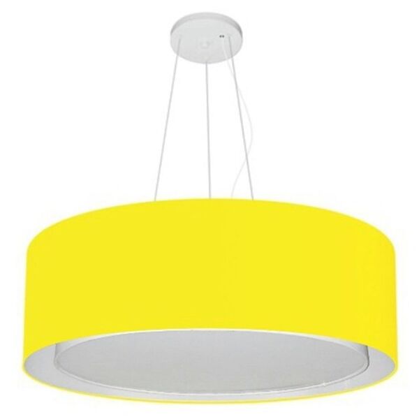 Pendente Cilíndrico Amarelo Mj-4126 Para Mesa De Jantar E Est