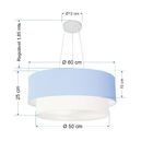 Pendente Cilíndrico Azul Bebê E Branco Mj-4082 Para Mesa De J