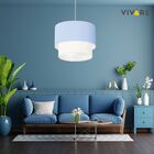 Pendente Cilíndrico Azul Bebê E Branco Mj-4160 Para Mesa De J