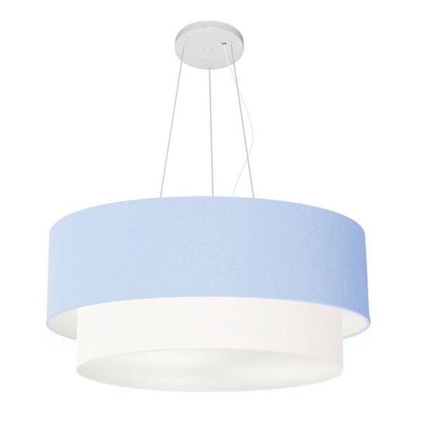 Pendente Cilíndrico Azul Bebê E Branco Mj-4370 Para Mesa De J