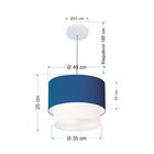 Pendente Cilíndrico Azul Marinho E Branco Mj-4159 Para Mesa D