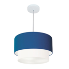 Pendente Cilíndrico Azul Marinho E Branco Mj-4159 Para Mesa D