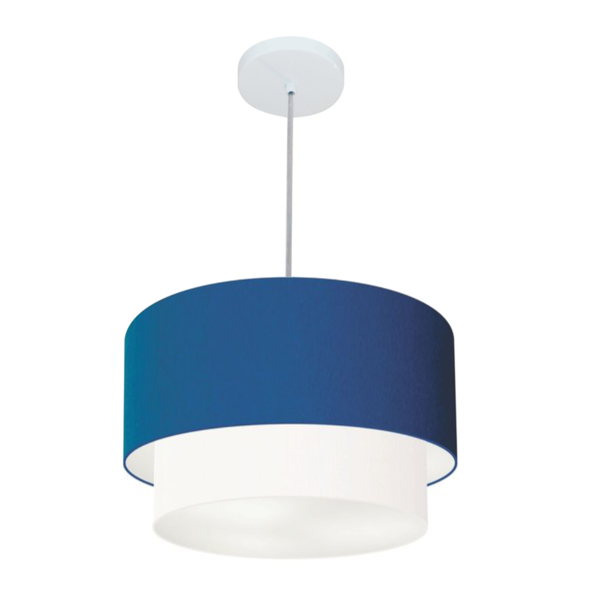Pendente Cilíndrico Azul Marinho E Branco Mj-4159 Para Mesa D