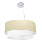 Pendente Cilíndrico Bege E Branco Mj-4082 Para Mesa De Jantar