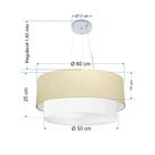 Pendente Cilíndrico Bege E Branco Mj-4082 Para Mesa De Jantar