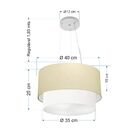 Pendente Cilíndrico Bege E Branco Mj-4158 Para Mesa De Jantar