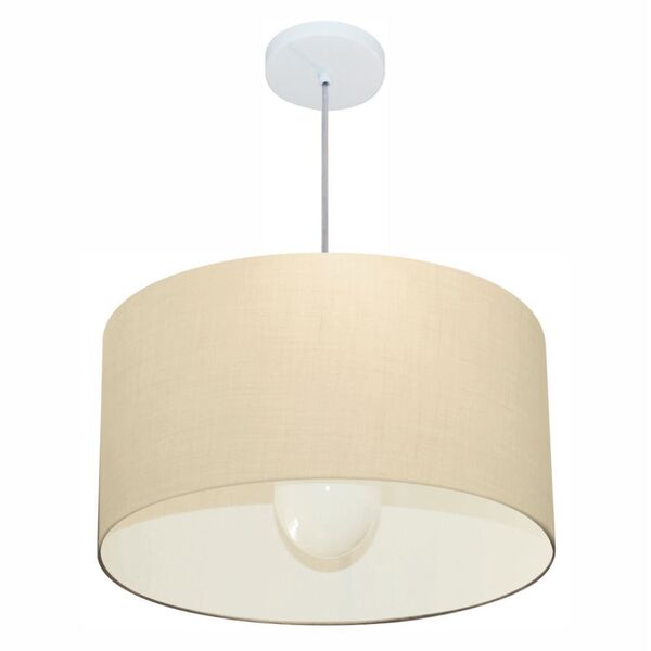 Pendente Cilíndrico Bege Mj-4069 Para Mesa De Jantar E Estar