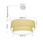 Pendente Cilíndrico Bege Mj-4073 Para Mesa De Jantar