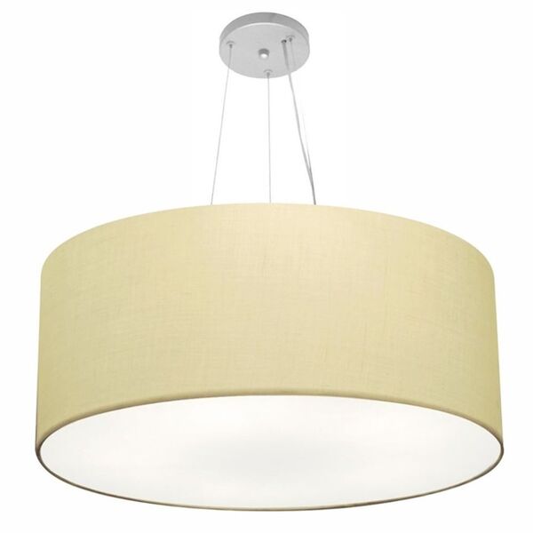 Pendente Cilíndrico Bege Mj-4074 Para Mesa De Jantar E Estar