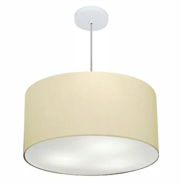 Pendente Cilíndrico Bege Mj-4080 Para Mesa De Jantar E Estar