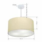 Pendente Cilíndrico Bege Mj-4080 Para Mesa De Jantar E Estar