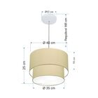 Pendente Cilíndrico Bege Mj-4160 Para Mesa De Jantar