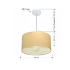 Pendente Cilíndrico Bege Mj-4202 Para Mesa De Jantar E Estar