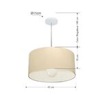 Pendente Cilíndrico Bege Mj-4205 Para Mesa De Jantar E Estar