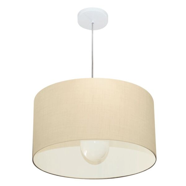 Pendente Cilíndrico Bege Mj-4205 Para Mesa De Jantar E Estar