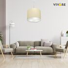 Pendente Cilíndrico Bege Mj-4212 Para Mesa De Jantar E Estar