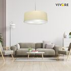 Pendente Cilíndrico Bege Mj-4221 Para Mesa De Jantar E Estar