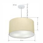 Pendente Cilíndrico Bege Mj-4257 Para Mesa De Jantar E Estar