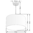 Pendente Cilíndrico Bege Mj-4293 Para Mesa De Jantar E Estar