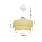 Pendente Cilíndrico Bege Mj-4357 Para Mesa De Jantar