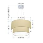 Pendente Cilíndrico Bege Mj-4369 Para Mesa De Jantar