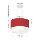 Pendente Cilíndrico Bordô E Branco Mj-4158 Para Mesa De Janta