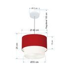 Pendente Cilíndrico Bordô E Branco Mj-4160 Para Mesa De Janta