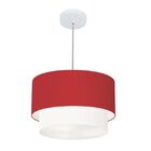 Pendente Cilíndrico Bordô E Branco Mj-4160 Para Mesa De Janta