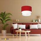 Pendente Cilíndrico Bordô E Branco Mj-4160 Para Mesa De Janta