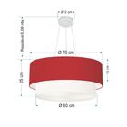 Pendente Cilíndrico Bordô E Branco Mj-4179 Para Mesa De Janta