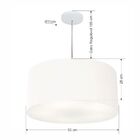 Pendente Cilíndrico Branco Mj-4214 Para Mesa De Jantar E Estar