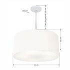 Pendente Cilíndrico Branco Mj-4215 Para Mesa De Jantar E Estar