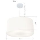 Pendente Cilíndrico Branco Mj-4245 Para Mesa De Jantar E Estar
