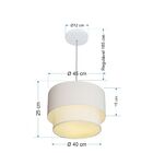 Pendente Cilíndrico Branco Mj-4354 Para Mesa De Jantar E Estar