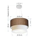 Pendente Cilíndrico Café E Linho Bege Mj-4158 Para Mesa De Ja