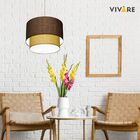 Pendente Cilíndrico Café E Palha Mj-4350 Para Mesa De Jantar