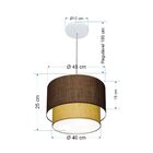 Pendente Cilíndrico Café E Palha Mj-4354 Para Mesa De Jantar