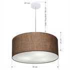 Pendente Cilíndrico Café Mj-4049 Para Mesa De Jantar E Estar