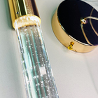 Pendente Cilindrico Cristal Vidro Bolhas Dourado Luminária Mo