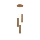 Pendente Cilíndrico Dourado 3 Lâmpadas Attena Essential Slim E27 1,2x12cm