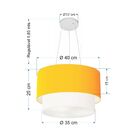 Pendente Cilíndrico Laranja E Branco Mj-4158 Para Mesa De Jan