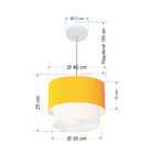 Pendente Cilíndrico Laranja E Branco Mj-4160 Para Mesa De Jan
