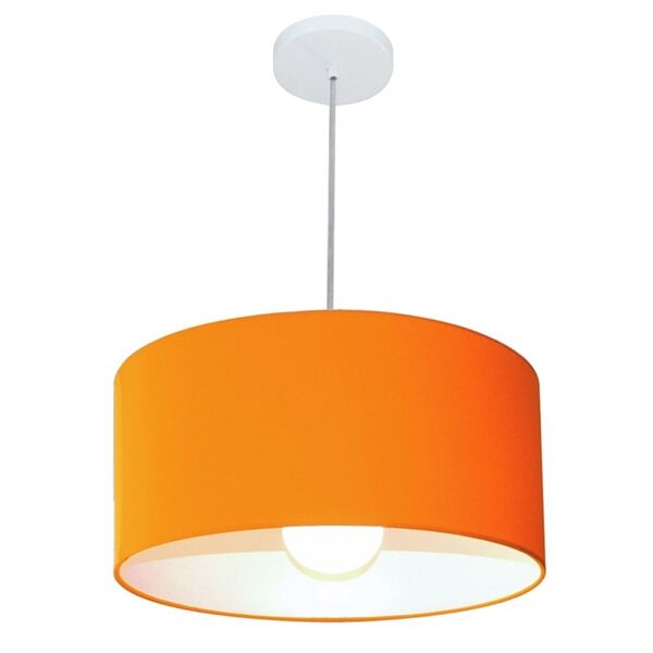 Pendente Cilíndrico Laranja Mj-4052 Para Mesa De Jantar E Est