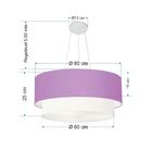 Pendente Cilíndrico Lilás E Branco Mj-4073 Para Mesa De Janta