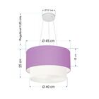 Pendente Cilíndrico Lilás E Branco Mj-4369 Para Mesa De Janta