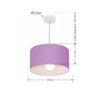 Pendente Cilíndrico Lilás Mj-4031 Para Mesa De Jantar E Estar